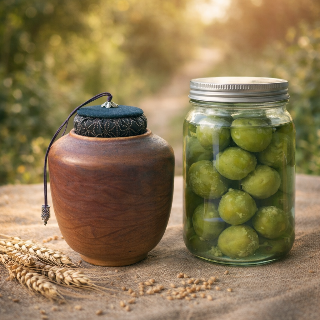 陶罐與梅子玻璃罐