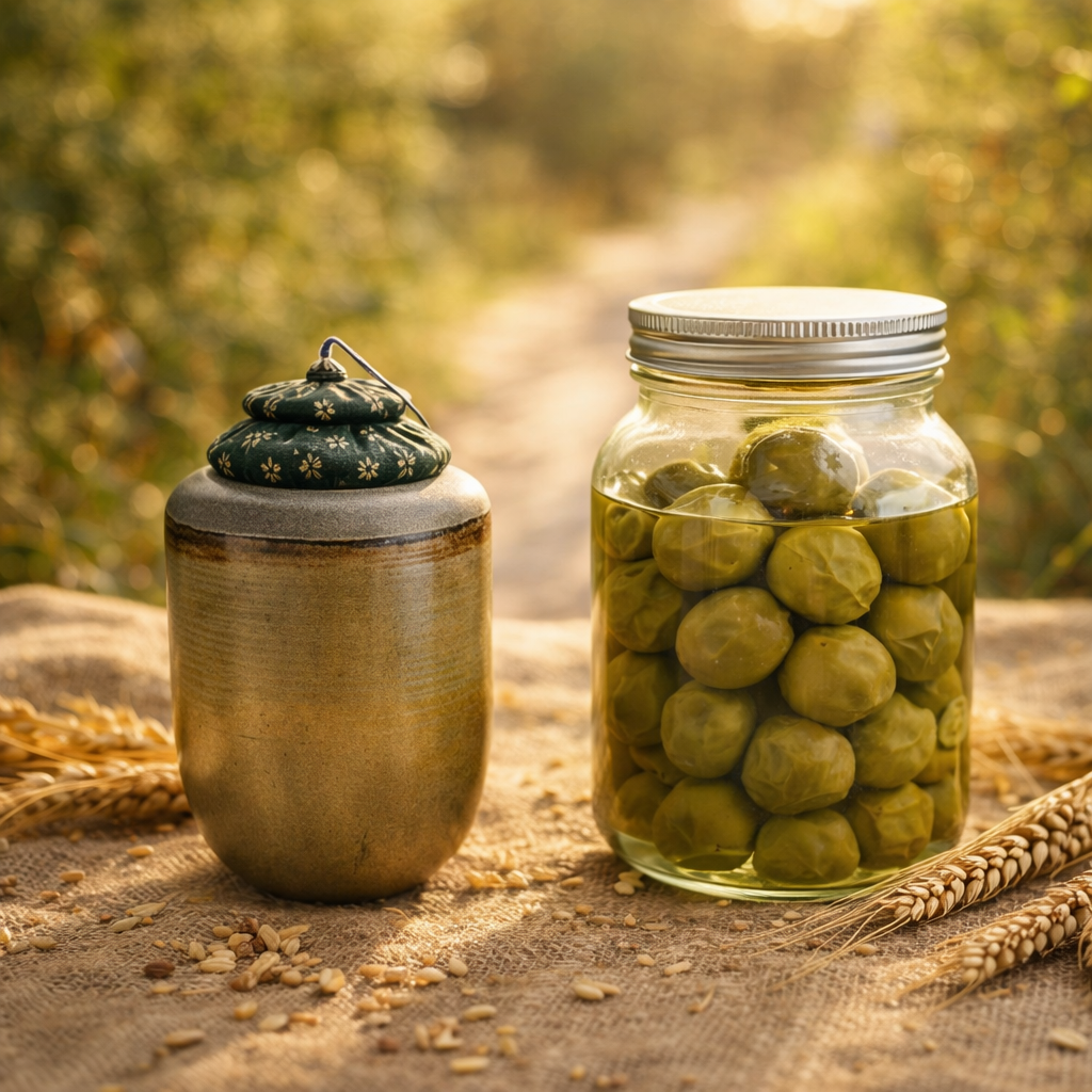 春日光線下的梅子保存